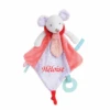 Baby'Nat - Les Super Doudous - Doudou Plat Souris Rose 40 Cm -Moulin Roty Peluche Boutique 1 4