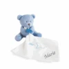 Baby'Nat Doudou Mouchoir Ours Violet Blanc étoile -Moulin Roty Peluche Boutique bn 21