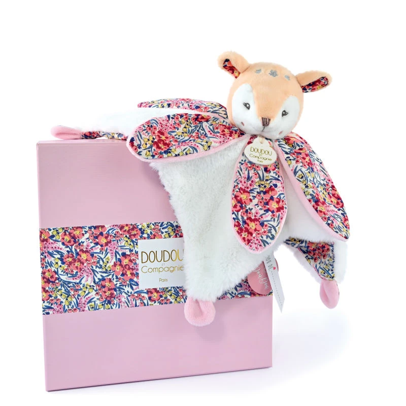 Doudou Et Compagnie - Boh'Aime - Doudou Plat Pétale Biche Rose Blanc 27 Cm 3 Doudou Et Compagnie - Boh'Aime - Doudou Plat Pétale Biche Rose Blanc 27 Cm