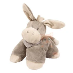 Nattou Cappuccino Peluche âne Lungo Gris Beige