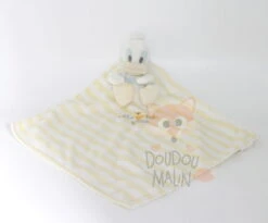 Disney - Donald Le Canard - Maxi Doudou Plat Jaune Blanc 40 Cm