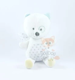 Gémo Peluche Doudou Renard Blanc Bleu Gris étoile