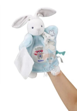 Kaloo Imagine Doudou Marionnette Lapin Blanc Bleu 25 Cm -Moulin Roty Peluche Boutique imagine20marionnette20lapin20blanc20bleu202520cm 2