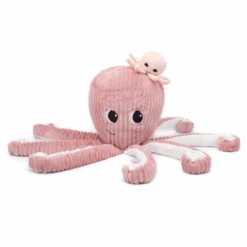 Les Déglingos - Les Ptipotos - Pieuvre Géante Et Son Bébé Rose - Peluche 45 Cm
