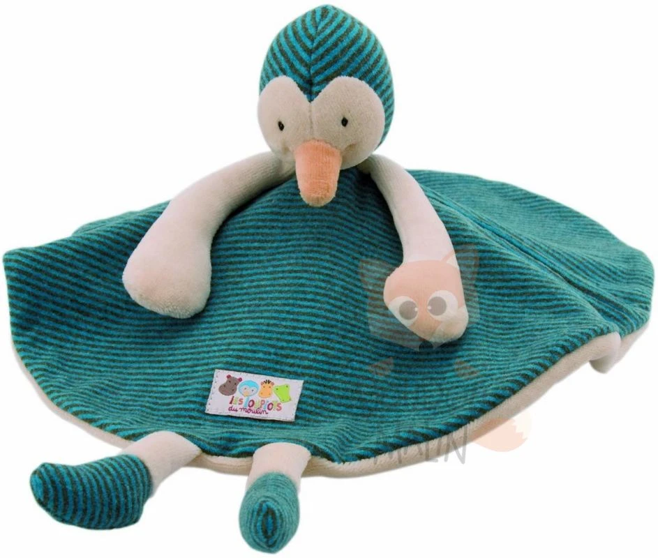 Moulin Roty Les Loupiots Doudou Plat Pingouin Bleu 3 Moulin Roty Les Loupiots Doudou Plat Pingouin Bleu
