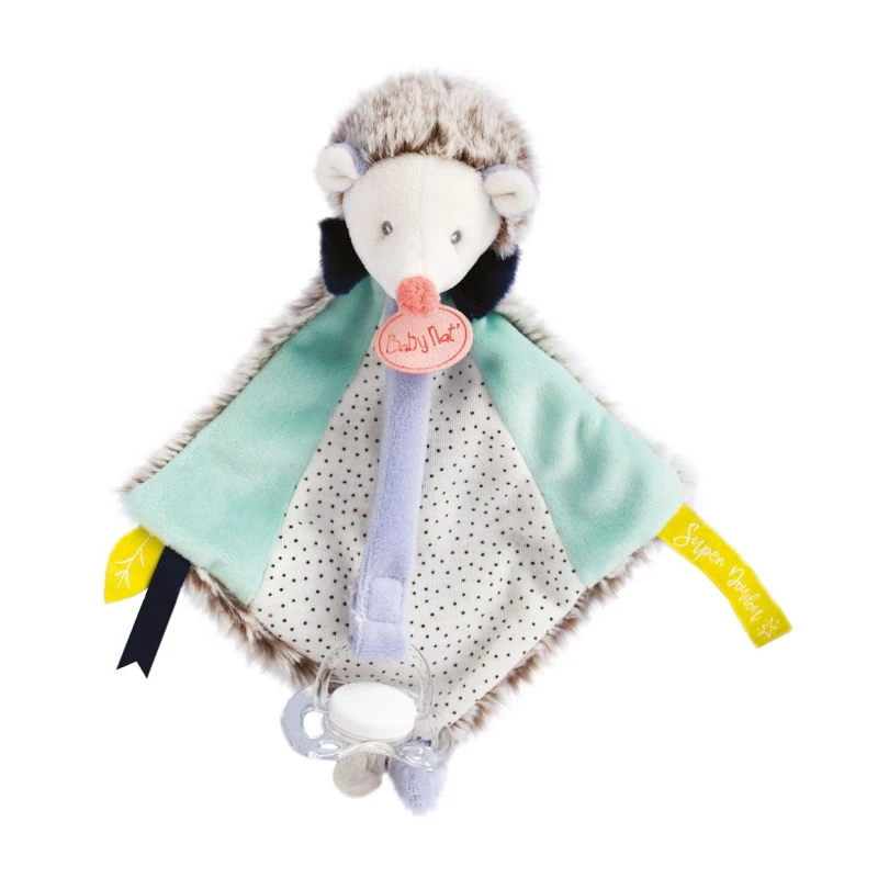 Baby'Nat - Les Super Doudous - Attache-sucette Hérisson Bleu 20 Cm 3 Baby'Nat - Les Super Doudous - Attache-sucette Hérisson Bleu 20 Cm