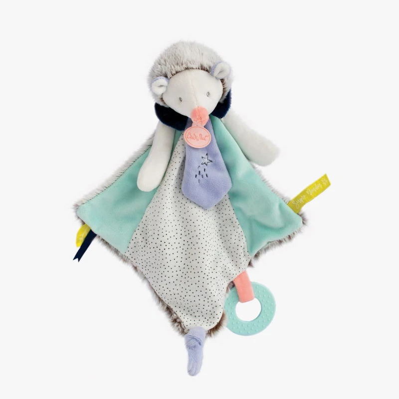 Baby'Nat - Les Super Doudous - Doudou Plat Hérisson Bleu 40 Cm 4 Baby'Nat - Les Super Doudous - Doudou Plat Hérisson Bleu 40 Cm – Image 2