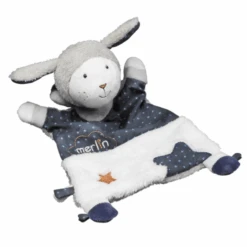 Sauthon Merlin Le Mouton Doudou Plat Bleu Blanc 22 Cm