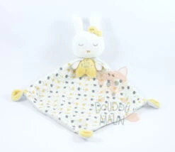 Mots D'enfants Doudou Lapin Ma Petite Forêt Jaune Blanc Gris