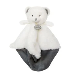 Baby'Nat - Pap'ours Doudou Plat Ours Blanc 25 Cm
