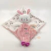 Pat & Ripaton La Halle Doudou Plat Lapin Rose Blanc My Sweet Love 25 Cm -Moulin Roty Peluche Boutique pat