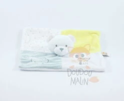 Doukidou Doudou Plat Ours Jaune Blanc Vert Enjoy Love