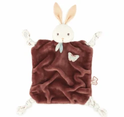 Kaloo - Plume - Doudou Plat Lapin Rouge Bordeaux Papillon 26 Cm