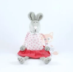 Bout'chou Doudou Souris Rose Rose Fleur Gris