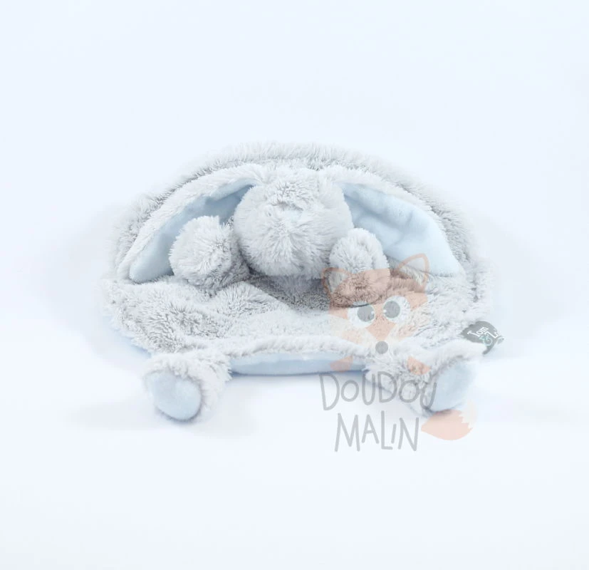 Tom & Zoé Doudou Lapin Gris Bleu 3 Tom & Zoé Doudou Lapin Gris Bleu
